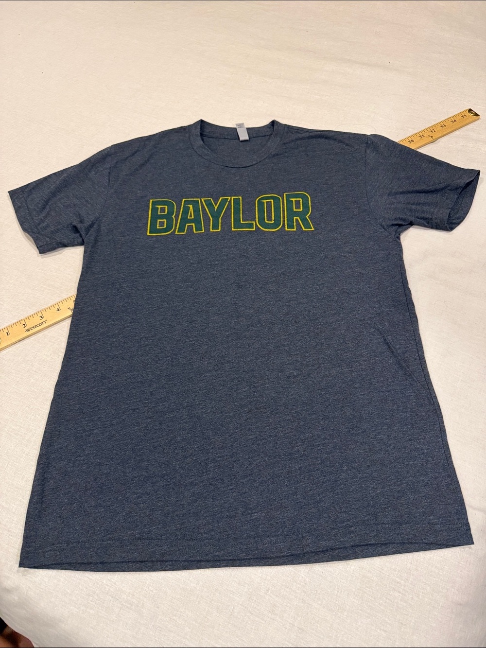 Baylor Next Level Apparel Heather charcoal gray Crewneck Tee size M